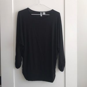 Fun black tee with special sleeve accents